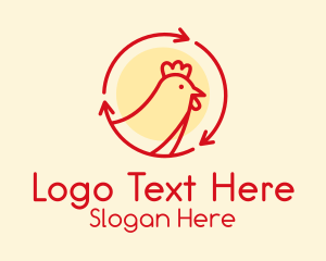 Circle Recycle Chicken logo design