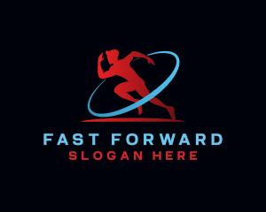 Marathon Running Athlete logo design