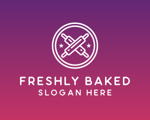 Rolling Pin Pastry Badge logo design