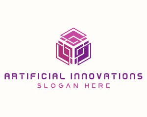 Artificial Intelligence Cube logo design