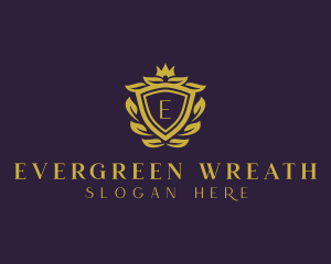 Wreath Royal Shield logo design