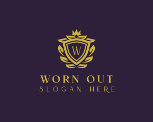 Wreath Royal Shield logo design