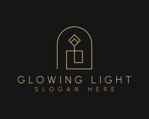 Geometric Candle Light logo design