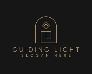 Geometric Candle Light logo design