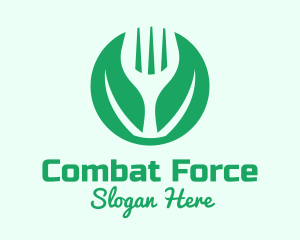 Green Vegan Salad Fork  logo