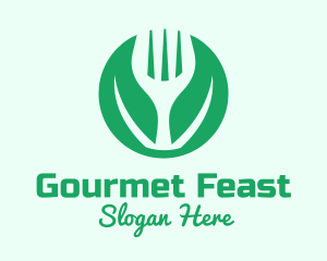 Green Vegan Salad Fork  logo