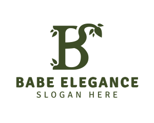 Green Leafy B logo design