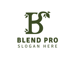 Green Leafy B logo design