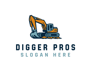 Industrial Excavator Digger logo design