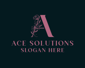 Floral Boutique Letter A logo design