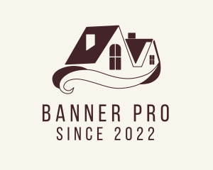 Residence House Roof Banner logo design