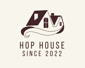 Residence House Roof Banner logo design