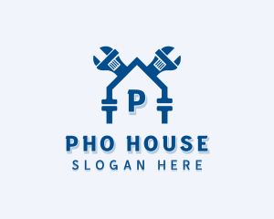 House Wrench Plumbing logo design