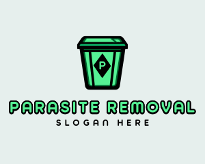 Trash Bin Waste logo design