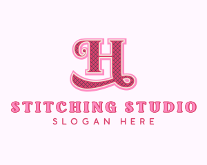 Embroidery Stitching Letter H logo