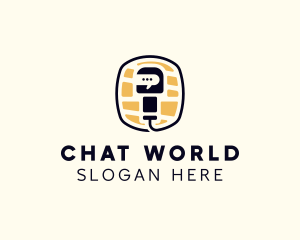 Chat Microphone Podcast logo design