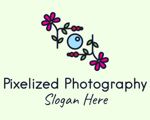 Multicolor Floral Camera logo design