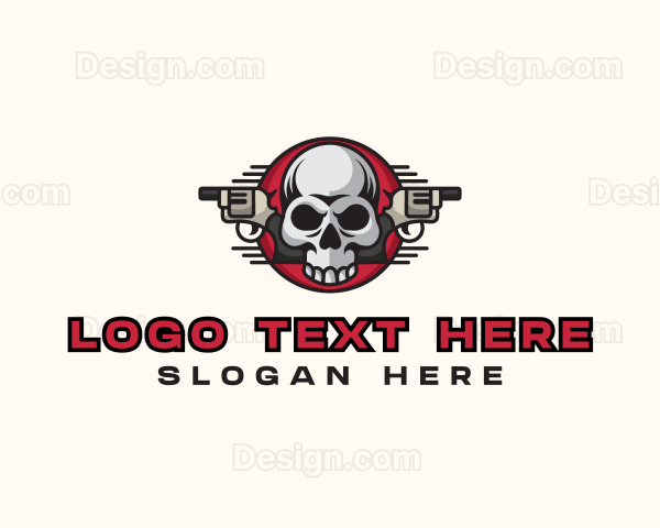 Skull Gun Weapon Logo