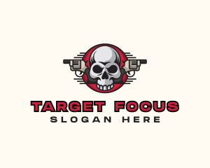 Skull Gun Weapon logo design