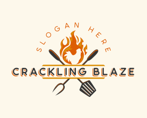 Blazing Chicken Barbecue logo design