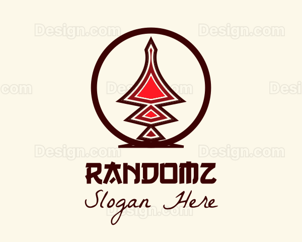 Abstract Pagoda Decoration Logo