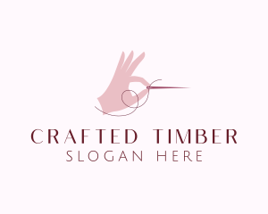 Hand Sewing Needle logo design