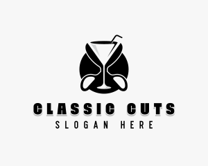 Cocktail Scissor Barber logo