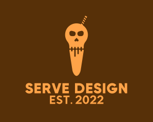 Skull Ice Cream Sorbet  logo design