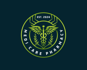 Hospital Pharmacy Caduceus logo design