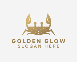 Gradient Golden Crab logo design