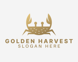 Gradient Golden Crab logo design