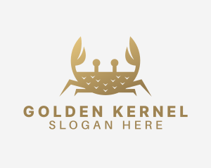 Gradient Golden Crab logo design