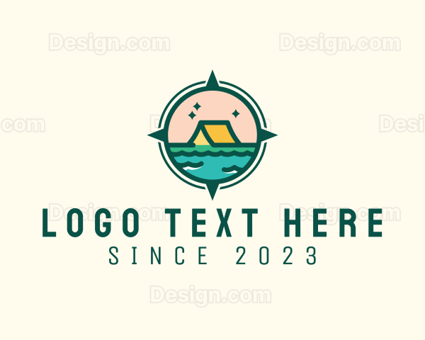 Outdoor River Lake Camping Logo