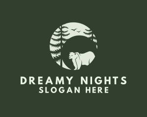 Bear Forest Night logo design