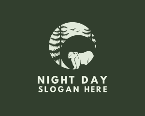 Bear Forest Night logo design