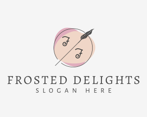 Dainty Leaf Emblem logo design