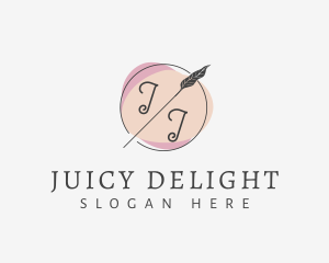 Dainty Leaf Emblem logo design