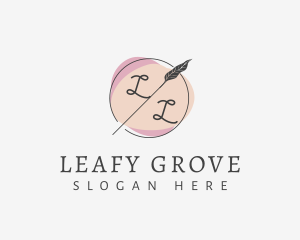 Dainty Leaf Emblem logo design