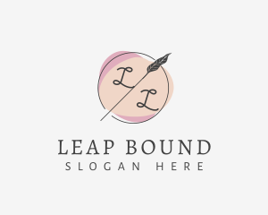 Dainty Leaf Emblem logo design