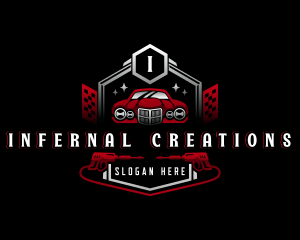 Car Garage Pressure Washer logo design