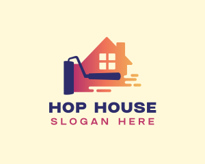 Paint Roller House logo design