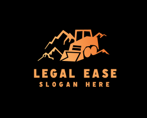 Mountain Mining Bulldozer Logo