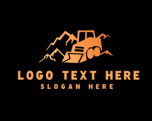 Mountain - Mountain Mining Bulldozer logo design