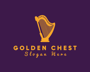 Mythology Harp Instrument logo design