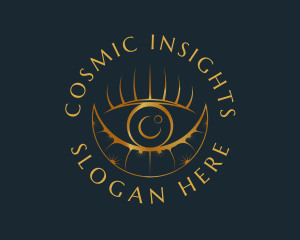 Cosmic Crescent Eye logo design