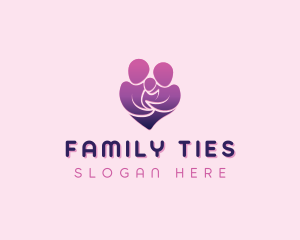 Heart Family People logo design