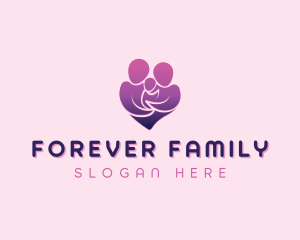 Heart Family People logo design