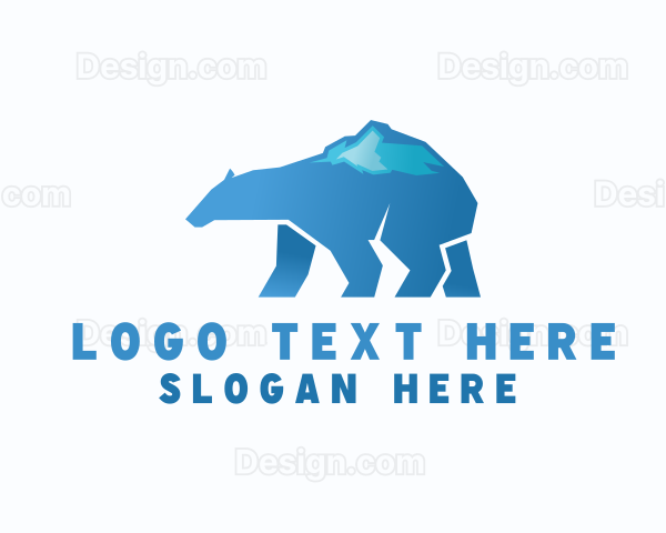 Winter Ice Polar Bear Logo