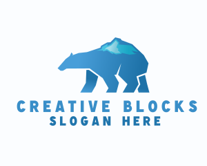 Winter Ice Polar Bear logo design