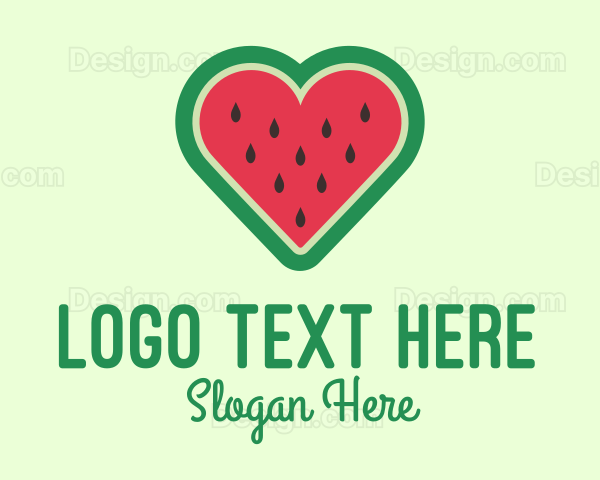 Watermelon Fruit Love Logo